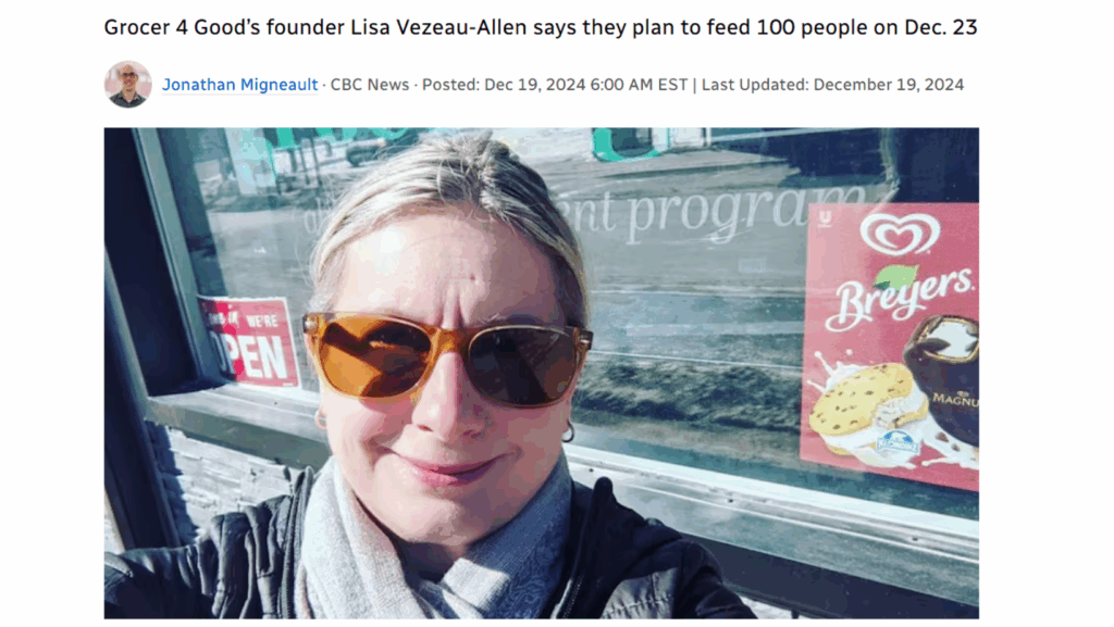 Selfie of City Councilor Lisa Vezeau-Allen in front of Grocer 4 Good
